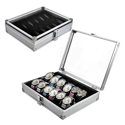 Aluminium Watch Display Box - 12 slots